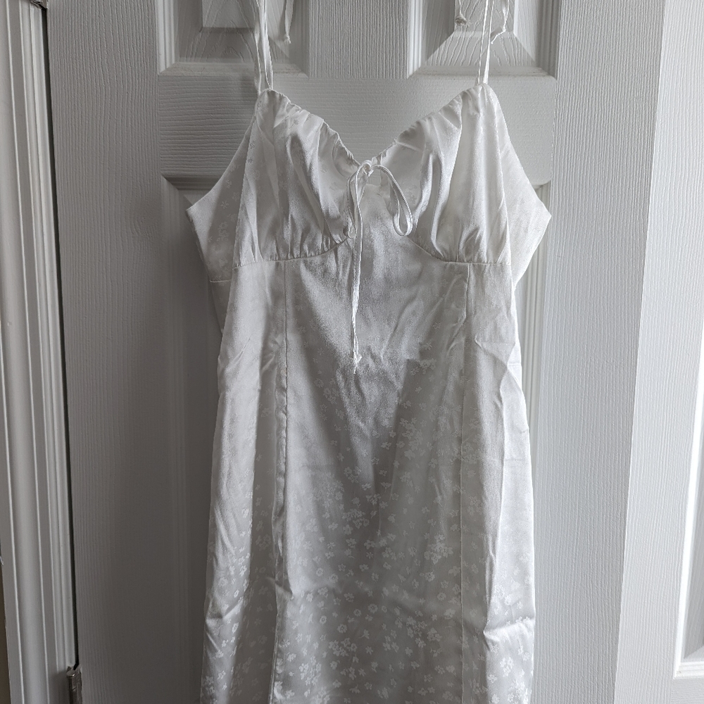LA hearts bustier satin mini dress